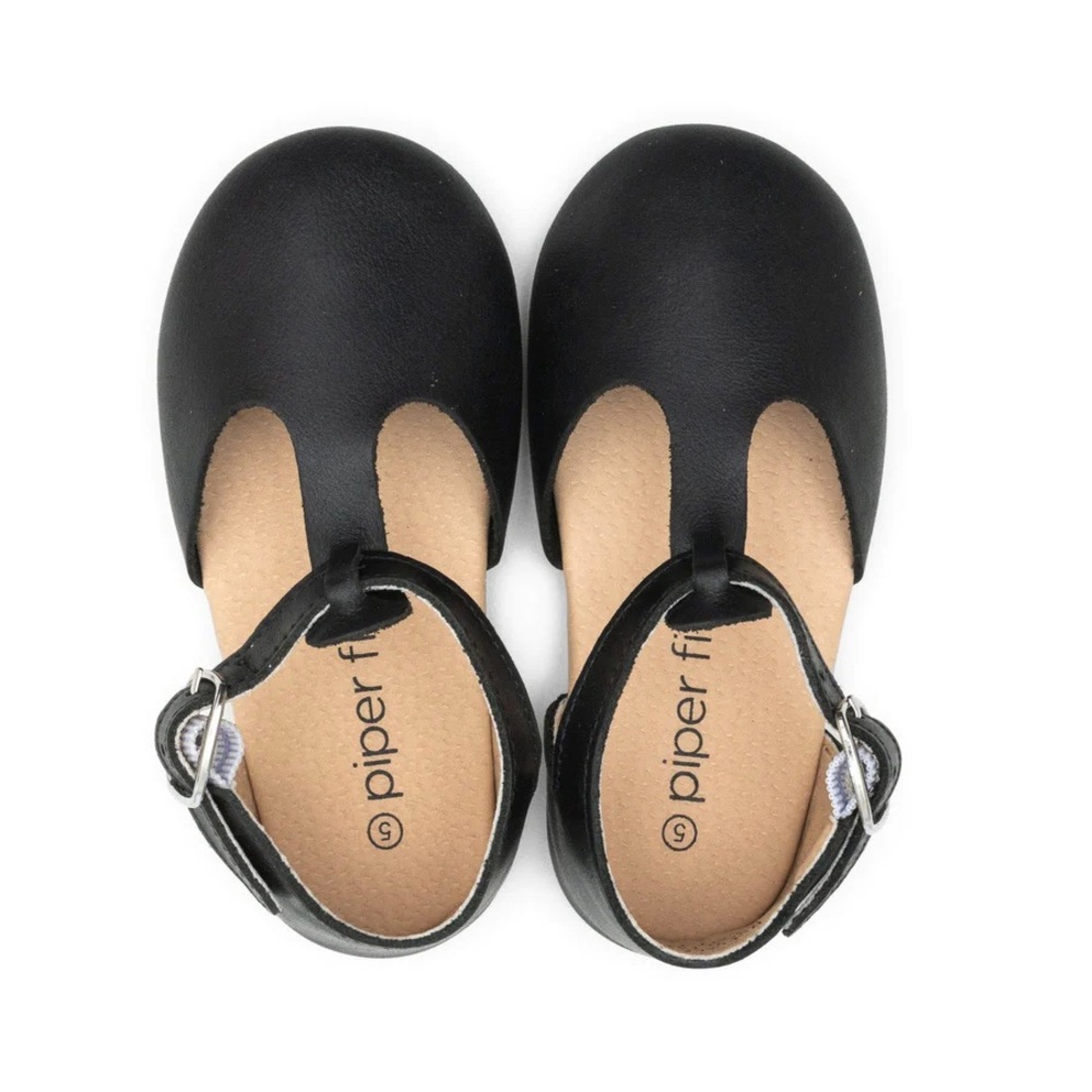 Piper Finn, Hard Soled Mary Jane in Black Leather